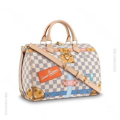 LV LV Speedy 30 手袋 LV挂锁丝印图案女包 LV白格女包 L...