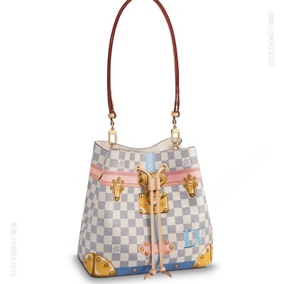 LV LV NeoNoe 手袋 LV白格挂锁丝印图案女包 LV水桶包 代购推荐 高仿路易威登包包