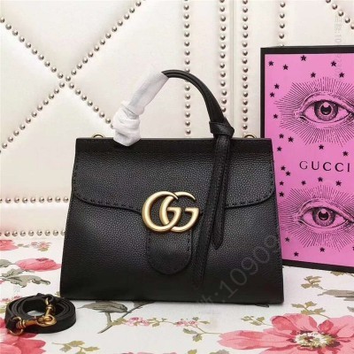 古驰 GUCCI手提包 古驰包包 半手工纺织 原版皮革 黑色 原单古奇