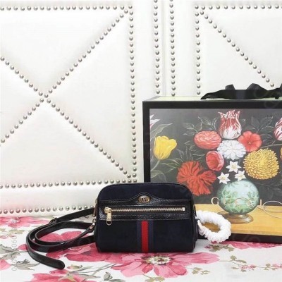 古驰 GUCCI Ophidia系列 高级人造帆布 迷你手袋 黑色 原单古奇