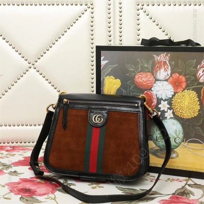 A货古驰 Gucci Ophidia系列 拼皮绒面 织带 古驰女袋 双面肩包 黑啡 高仿古奇