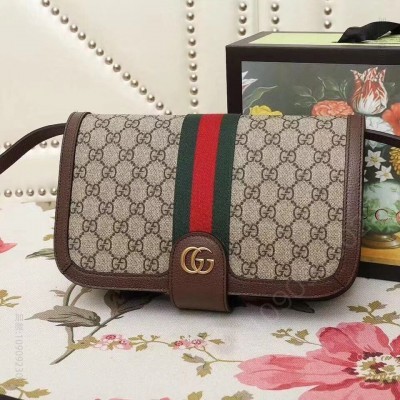 A货古驰 Gucci Ophidia系列 古驰肩包 隔层风琴设计 Gucci手包 乌木色 高仿古奇