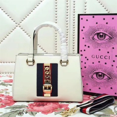 古驰女包 Gucci女包 古驰手提包 Gucci经典包包 古驰皮革手提包 白...