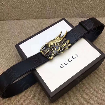 古驰男士皮带 GUCCI 古奇新款 双面进口平纹头层牛皮 抛光仿古铜 金属扣...