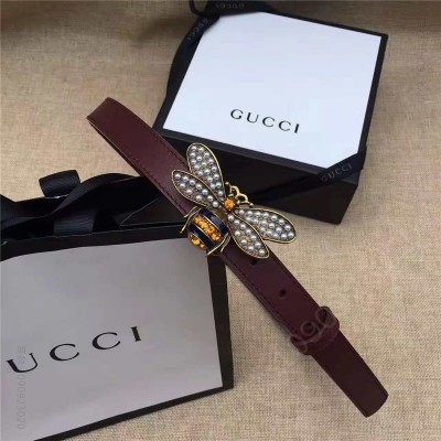 古驰皮带 Gucci 玛格丽特皇后系列 蜜蜂装饰玻璃珠 彩色水晶 原单古驰腰带 高仿古驰女士皮带 古驰女士腰带