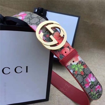古驰皮带 古驰 Gucci 2017新品 互扣式双G Caleido印花 进口人造革 原单古驰腰带 高仿古驰女士皮带 古驰女士腰带