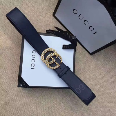 古驰皮带 Gucci 原版牛皮搭配原单仿古铜珍珠双G扣头 腰带 彰显超凡品味 顶级精品 蓝色 原单古驰腰带 高仿古驰女士皮带 古驰女士腰带