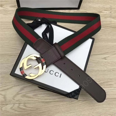 古驰皮带 GUCCl NEW原单 彩色织带配进口牛皮 原单双G金属扣头 红配绿金扣 原单古驰腰带 高仿古驰女士皮带 古驰女士腰带