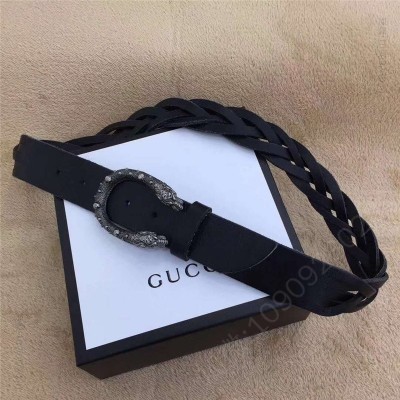 古驰皮带 GUCCI 古驰 2017畅销 复古老虎头扣 编织细节 女士腰带 黑色 原单古驰腰带 高仿古驰女士皮带 古驰女士腰带