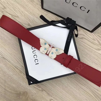 古驰皮带 Gucci 古驰皮带 玛格丽特皇后系列 蜜蜂装饰 Gucci腰带 红色 原单古驰腰带 高仿古驰女士皮带 古驰女士腰带