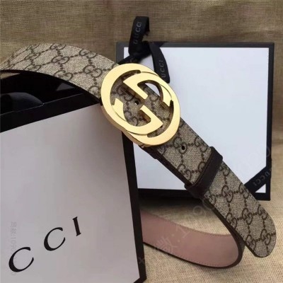 古驰女士皮带 古驰 Gucci 原单面料 头层树膏磨砂底 双G扣头 金色 原单古驰腰带 高仿古驰皮带 古驰女士腰带