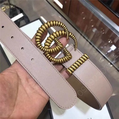 古驰女士皮带 Gucci 2023年新款 平纹原厂牛皮 GG互扣式 双G带扣 男女皮带 原单古驰腰带 高仿古驰皮带 古驰女士腰带