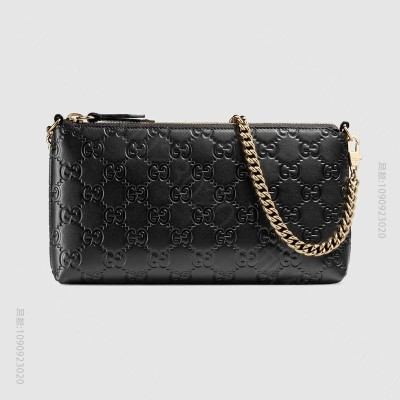 古驰钱包 Gucci Signature系列 热压皮革 腕包 原单古驰钱夹