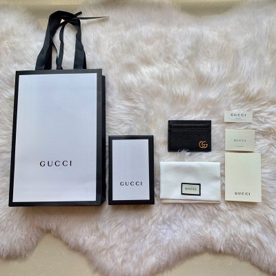古驰女士钱包 Gucci Zumi系列卡片夹 Gucci卡包 黑色 原单古驰钱夹 高仿古驰