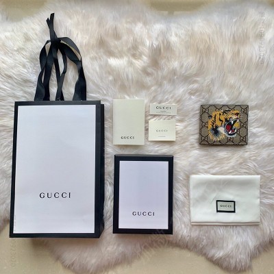 古驰男士钱包 Gucci 老虎印花GG高级人造帆布钱包 原单古驰钱夹 高仿古驰