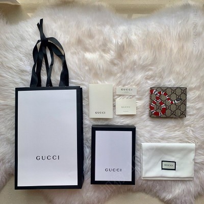 古驰男士钱包 Gucci珊瑚蛇印花高级人造帆布钱包 Gucci短款钱夹 原单古驰钱夹 高仿古驰