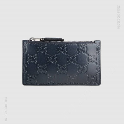 古驰男士钱包 Gucci卡片夹 古奇男士长款钱包 Gucci真皮卡夹 时尚休闲Gucci包 蓝色 原单古驰钱夹 高仿古驰
