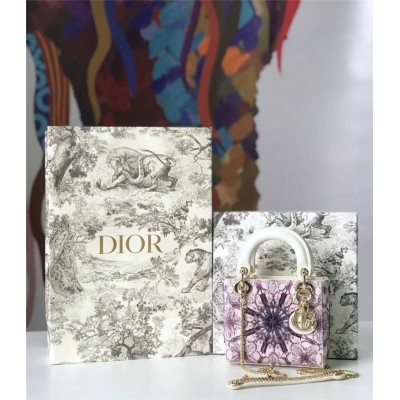 迪奥女包 Dior迪奥 Lady Dior 经典迪奥戴妃包 手工刺绣太阳花 Dior链条包 高仿迪奥女包 原单迪奥