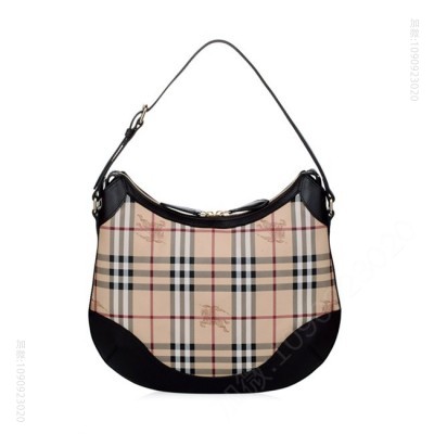 巴宝莉女包 Burberry巴宝莉 女士HAYMARKET CHECK格子巧克力色手提包 巴宝莉女包 原单巴宝莉