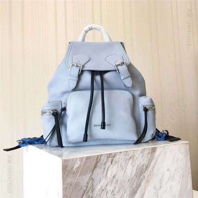 巴宝莉女包 巴宝莉 The Rucksack 功能性 全皮 军旅背包 浅蓝色 高仿巴宝莉女包 原单巴宝莉