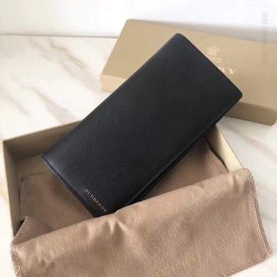 巴宝莉男包 Burberry钱包 巴宝莉钱夹 巴宝莉长款 巴宝莉牛皮钱包 黑色 原单巴宝莉