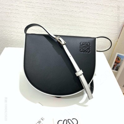罗意威女包 Loewe罗意威 Heel bag mini手袋 小牛皮单肩斜挎包 黑色 原单罗意威女包