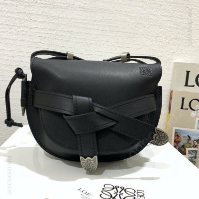 罗意威女包 Loewe罗意威 Gate 小包 进口头层牛皮马鞍包 黑色 原单罗意威女包