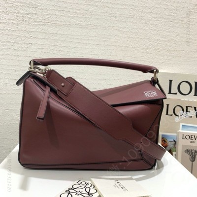 罗意威女包 LOEWE罗意威 Puzzle Bag 中号罗意威几何包 酒红色 原单罗意威女包