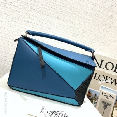 罗意威女包 LOEWE罗意威 Puzzle Bag 中号罗意威几何包 蓝配黑色 原单罗意威女包