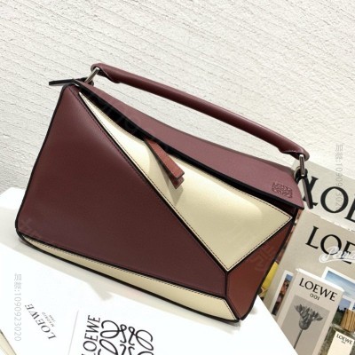 罗意威女包 LOEWE罗意威 Puzzle Bag 中号罗意威几何包 玫红配...