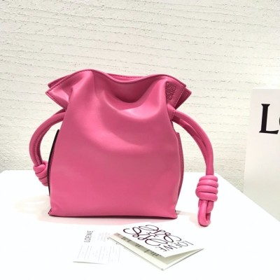 罗意威女包 Loewe MINI FLAMENCO KNOT绳结系列手拿包 粉色 原单罗意威女包