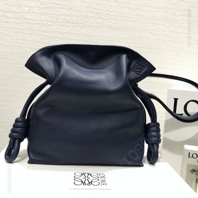 罗意威女包 Loewe FLAMENCO绳结系列手拿包 深蓝色 原单罗意威女包