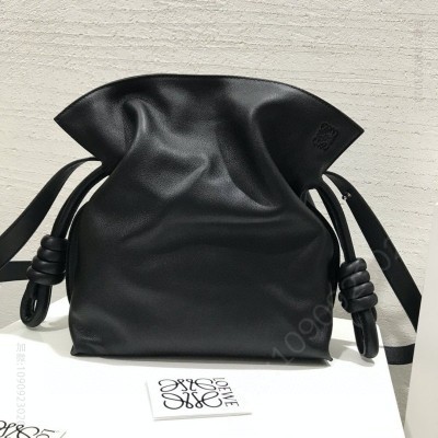 罗意威女包 Loewe FLAMENCO绳结系列手拿包 黑色 原单罗意威女包