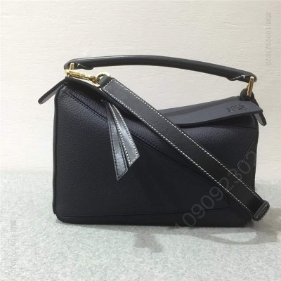 罗意威女包 LOEWE罗意威 Puzzle Small Bag 几何形拼接 单肩手提包 黑色 原单罗意威女包
