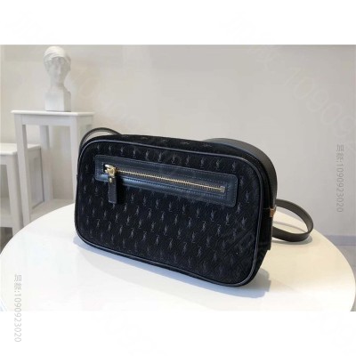 圣罗兰女包 YSL Monogram All Over 麂皮 圣罗兰肩包 Y...