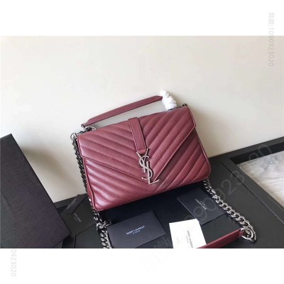 圣罗兰包包 圣罗兰 YSL女包 圣罗兰手拿包 纯手工女包 YSL小牛皮包 棕色 原单圣罗兰女包