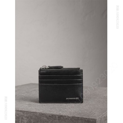 40231421 Burberry 巴宝莉 London 皮革 拉链开合 卡片夹 黑色