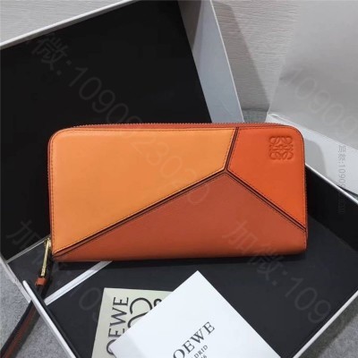 3515 Loewe罗意威 Puzzle系列 牛皮长夹 拼色 拉链长款钱包 ...