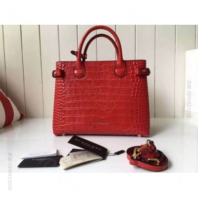 Burberry 39621831 2016最新鳄鱼纹Banner托特包 一...