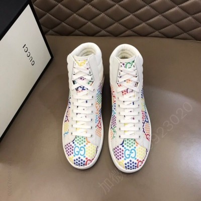 Gucci古驰 G家秋冬男士Ace系列高帮运动鞋