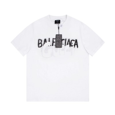 GUCCI BALENCIAGA高版本 23FW春夏新款短袖T恤 240G纯棉面料