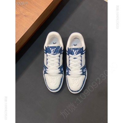 LV运动鞋 奢品LV Trainer情侣款休闲运动鞋 路易威登运动鞋