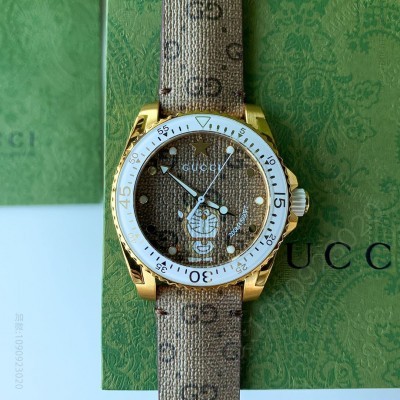 Gucci Doraemon×Gucci联名系列GucciDive腕表 多拉A梦联名限定款