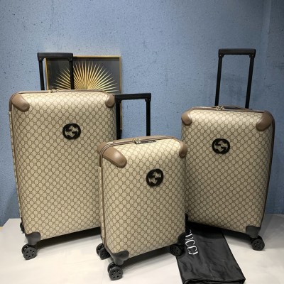 GUCCI新款专柜品质旅行箱 原单货行李箱 阳极氧化铝管拉杆箱