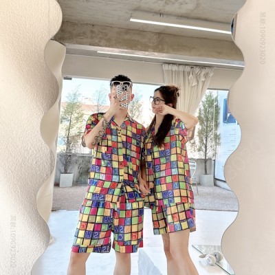 2023短袖短裤情侣款套装  新款来袭 古驰GUCCI  高端家居服套装，男女同款