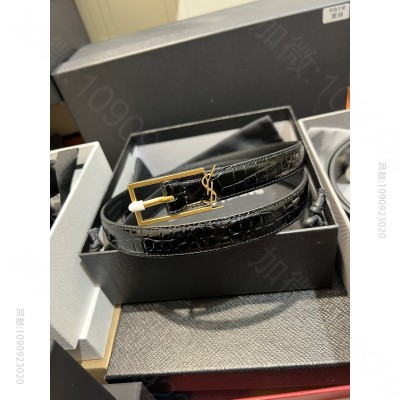 Ysl新款 圣罗兰鳄鱼纹牛皮皮带