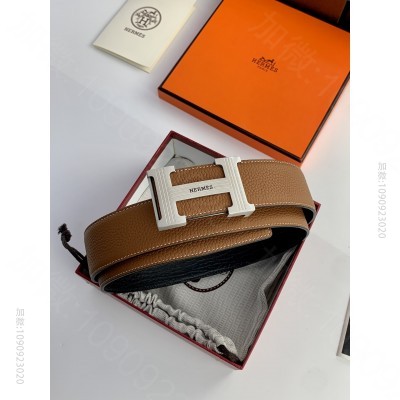 Hermes 爱马仕原单大象纹黑色腰带