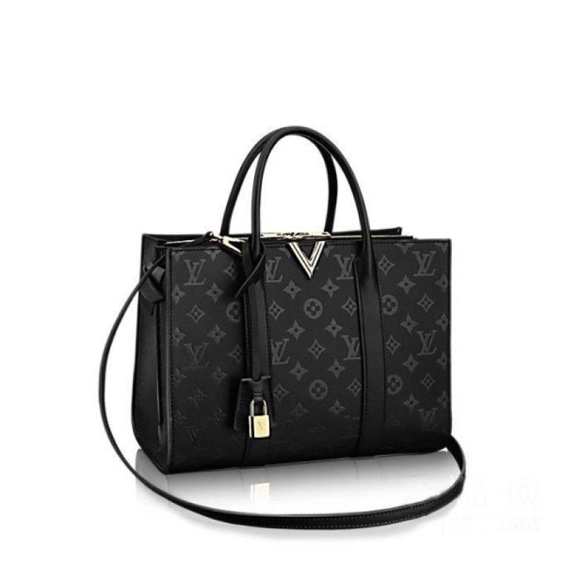 2017新款式 Louis Vuitton Very Tote手提袋M42886黑色Cuir Ecume牛皮-汇品网