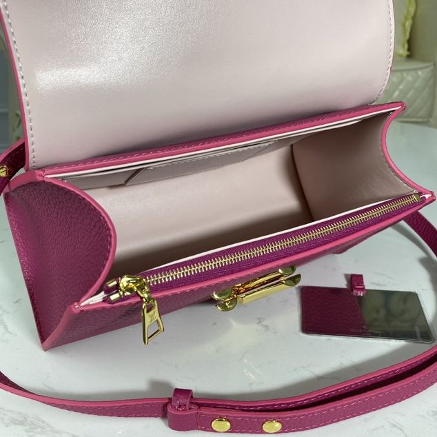 2021 louis vuitton original taurillon calfskin twist one handle bag pm M57096 Orchidee pink