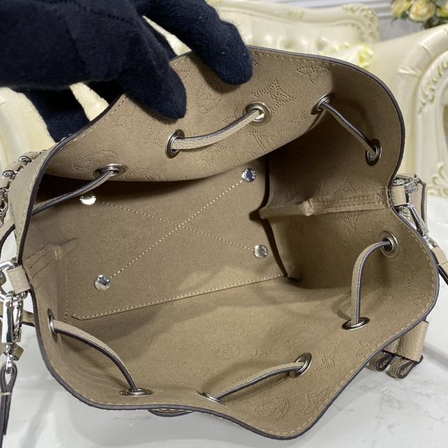 2021 louis vuitton original mahina leather bella bucket bag M57201 grey